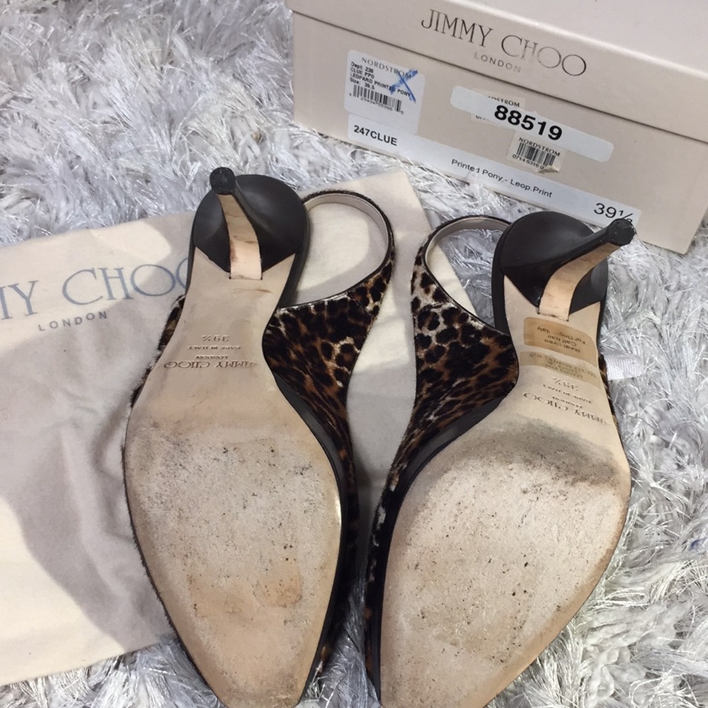 EUC Jimmy Choo Leopard print Calf Hair Heels, 9.5 - Picture 11 of 17